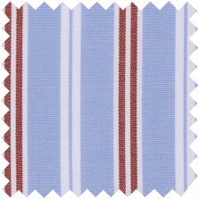 Made-to-Order Mandarin Tunic in Blue/Red Multi Stripe Poplin