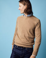 Load image into Gallery viewer, Classic Crewneck Sweater in Camel Cashmere
