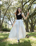 Load image into Gallery viewer, Carla Skirt in White Paperweight Stretch Poplin
