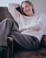 Load image into Gallery viewer, Frankie Pant in Brown Stretch Herringbone
