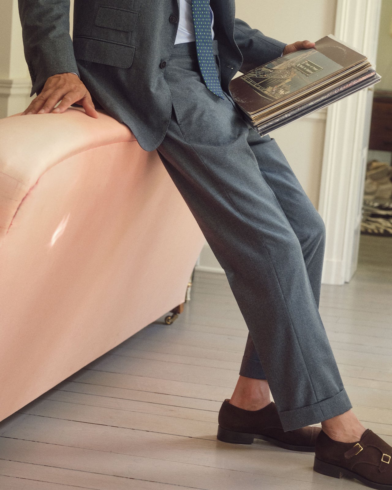 Double Monk Strap in Mocha Suede