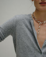 Load image into Gallery viewer, Rosie Cardigan in Mid Heather Grey Cashmere
