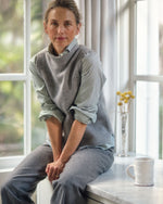 Load image into Gallery viewer, Hutton Pant in Heather Grey Stretch Flannel
