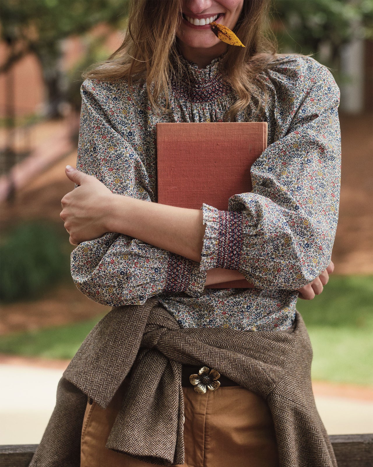 Phoebe Smocking Top in Blue/Red Katie & Millie Liberty Fabric