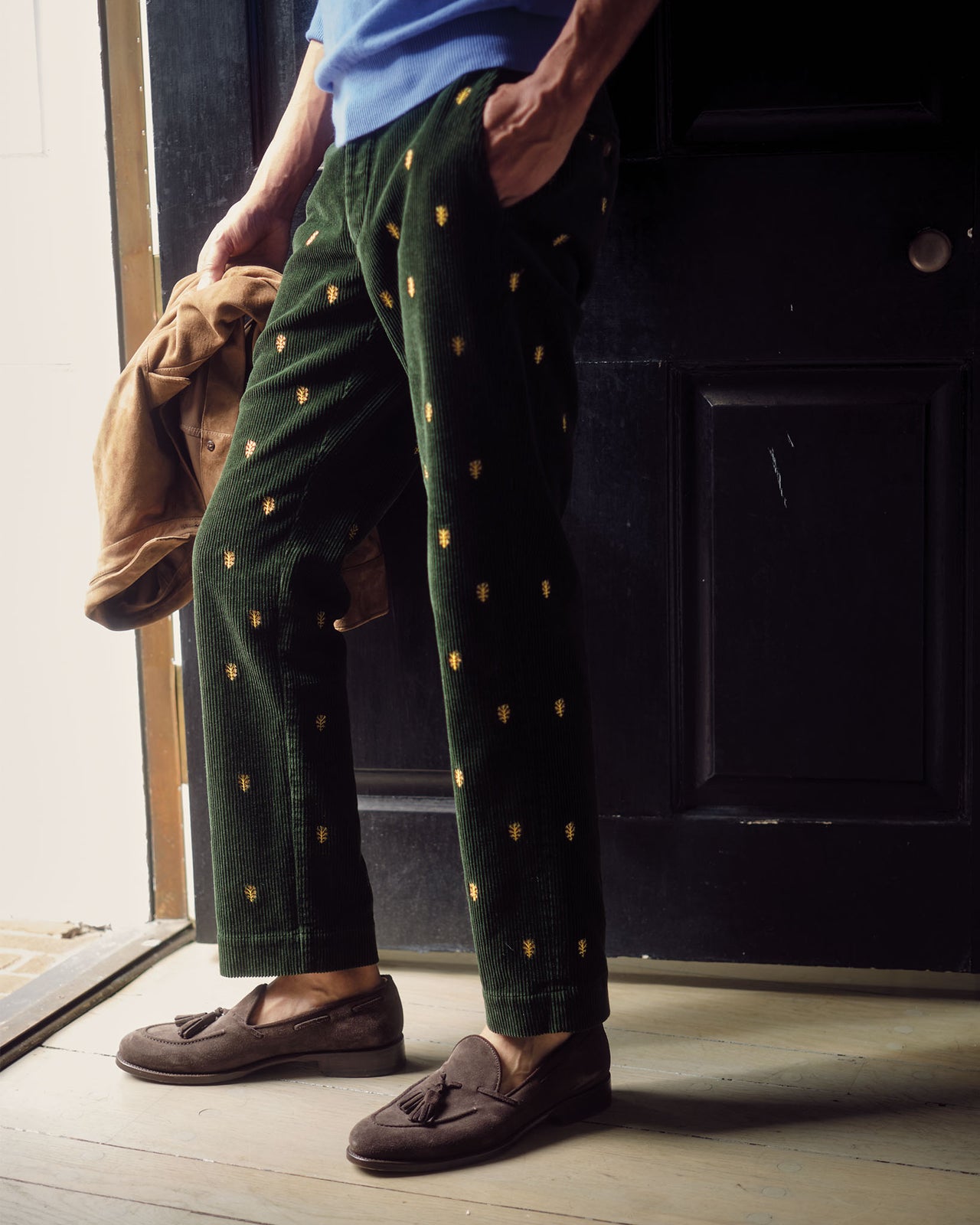 Field Pant in Tree of Life Embroidered Corduroy