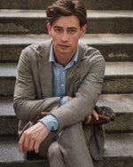 Load image into Gallery viewer, Ghost Blazer in Chocolate/Oat Glen Plaid Brushed Hopsack
