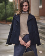 Load image into Gallery viewer, Preston Skirt in Eggplant Herringbone Harris Tweed
