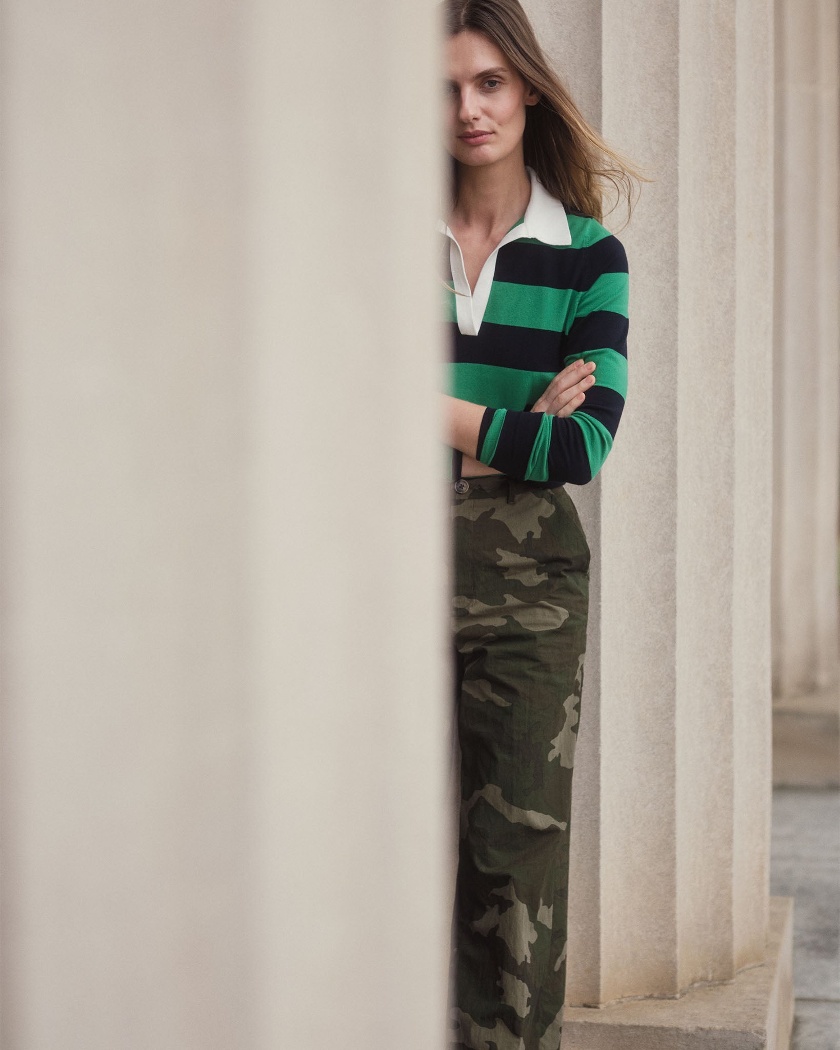 Billie Pant in Camo Cotton/Nylon