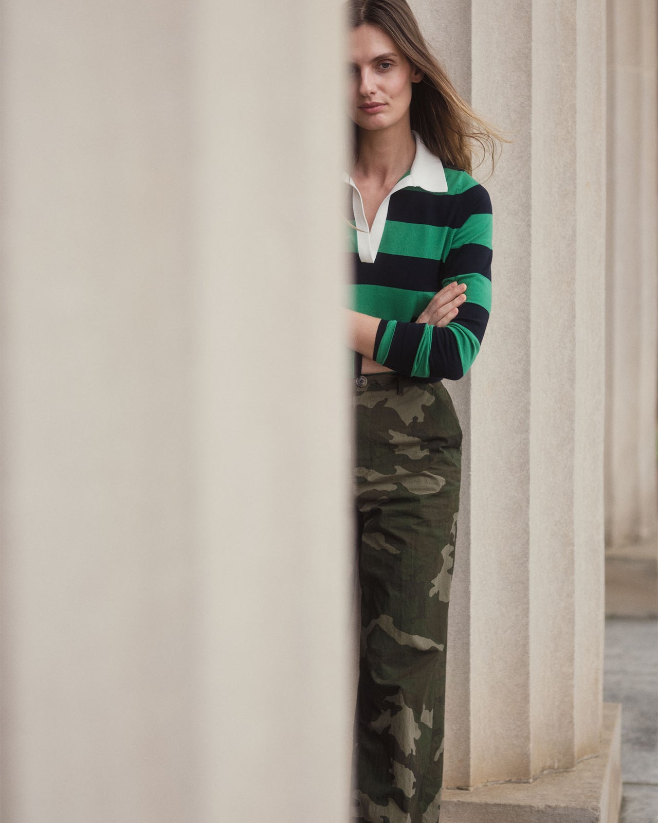 Billie Pant in Camo Cotton/Nylon