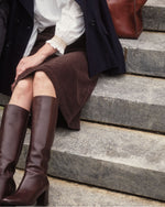 Load image into Gallery viewer, Connelly Skirt in Coffee Stretch Cord
