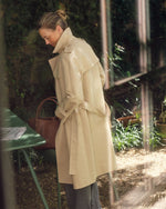 Load image into Gallery viewer, Martine Trench Coat in Khaki Compact Cotton
