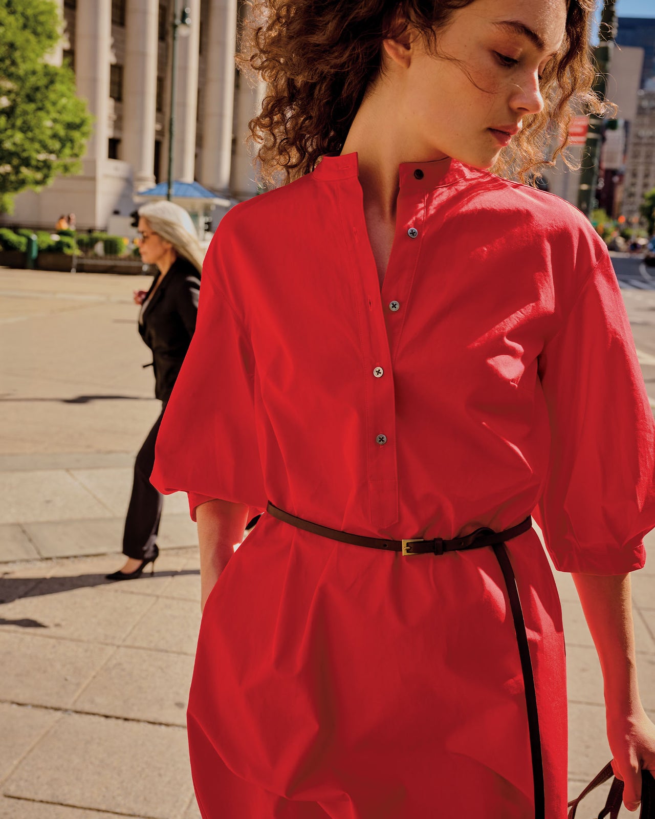 Tessa Dress in Red Poplin