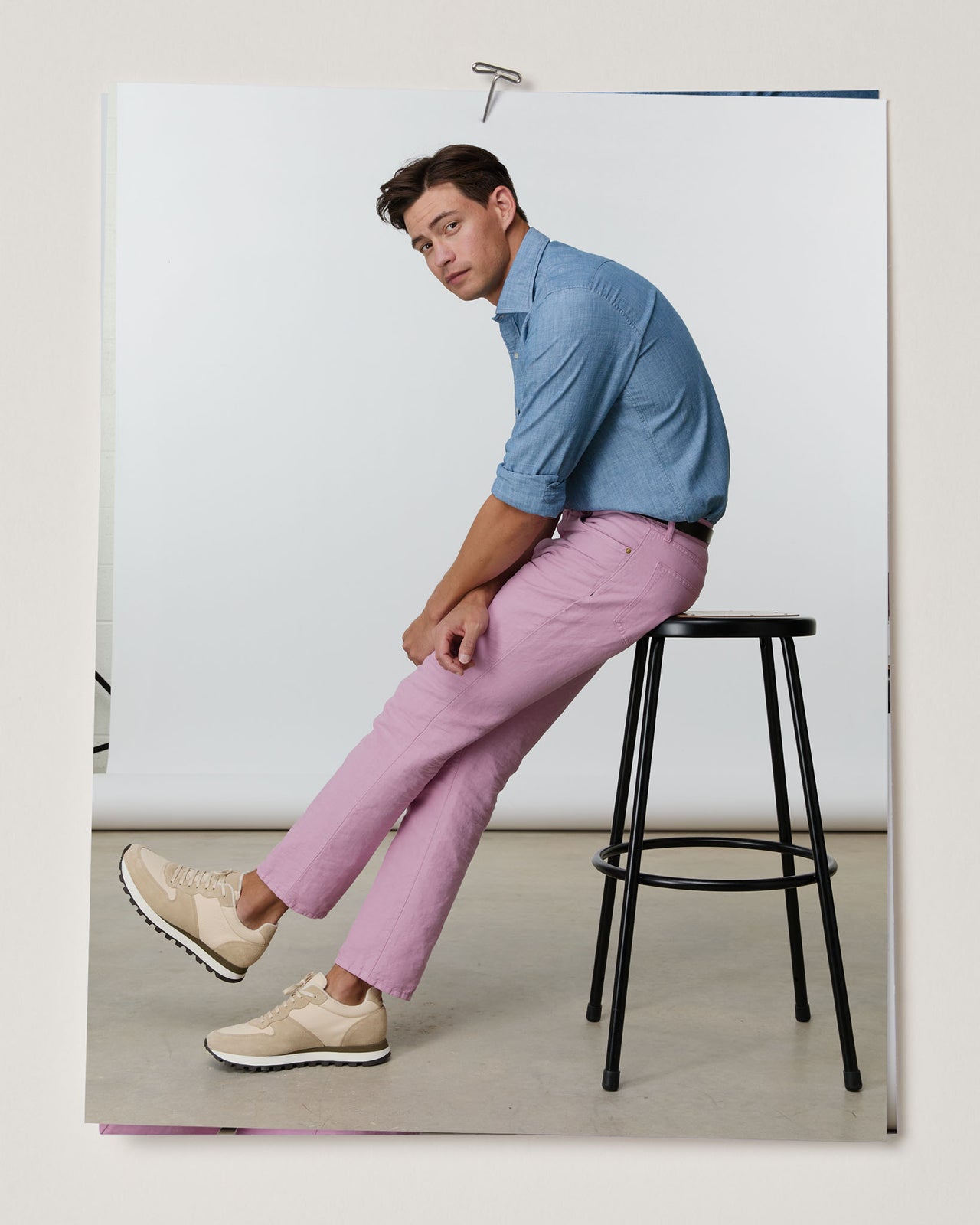 Slim Straight 5-Pocket Pant in Orchid Canapa Canvas