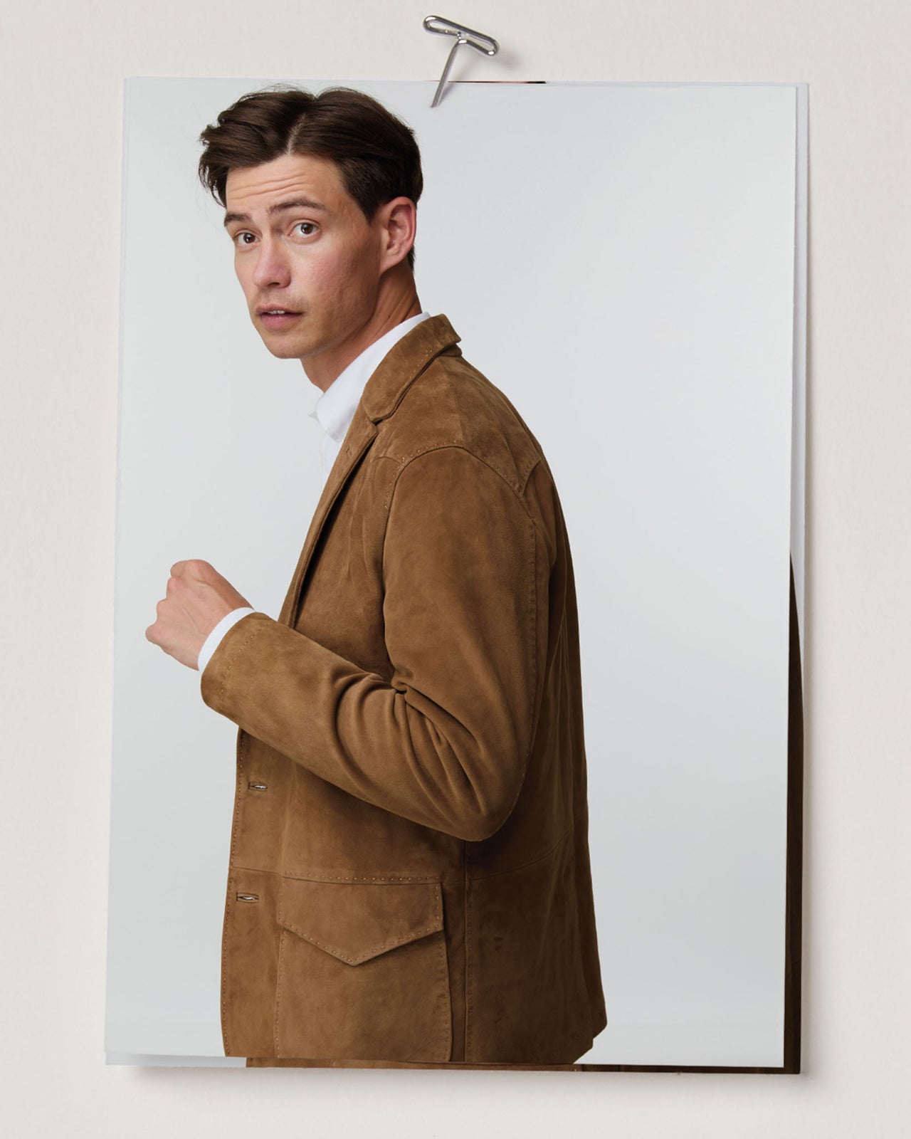 Button-Down Dress Shirt in White Oxford