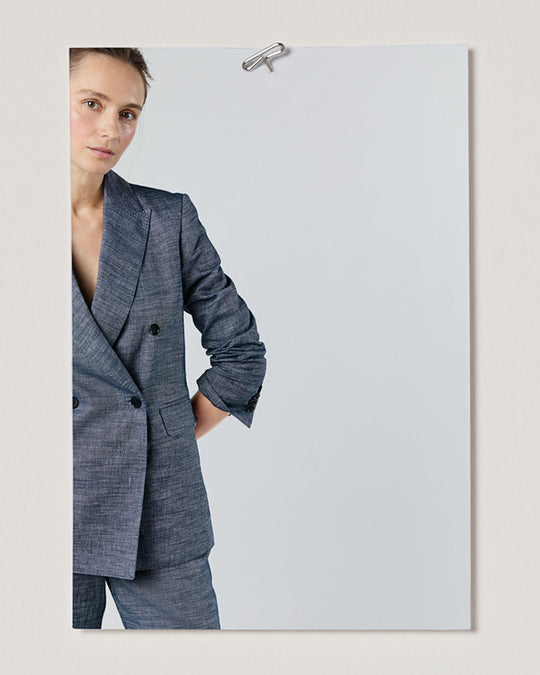 Concetta Jacket in Indigo Cotolino Chambray