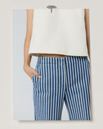 Load image into Gallery viewer, Gia Frill Shell Top in Natural Leaves Knit Jacquard
