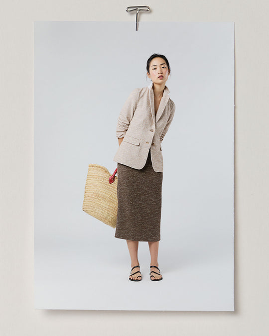 Palmer Jacket in Straw/Ivory Knit