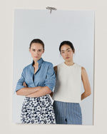 Load image into Gallery viewer, Gia Frill Shell Top in Natural Leaves Knit Jacquard
