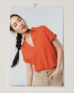 Load image into Gallery viewer, Alison Sweater in Bright Orange Cotton/Silk
