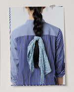 Load image into Gallery viewer, Mandarin Talitha Shirtdress in Navy/White Mixed Stripe Poplin
