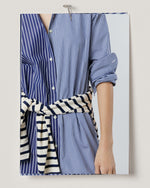 Load image into Gallery viewer, Franny Rugby Polo in Ivory/Navy Heavy Jersey
