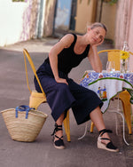 Load image into Gallery viewer, Pia High Espadrille in Black Canvas
