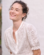 Load image into Gallery viewer, Leonie Blouse in White Embroidered Eyelet
