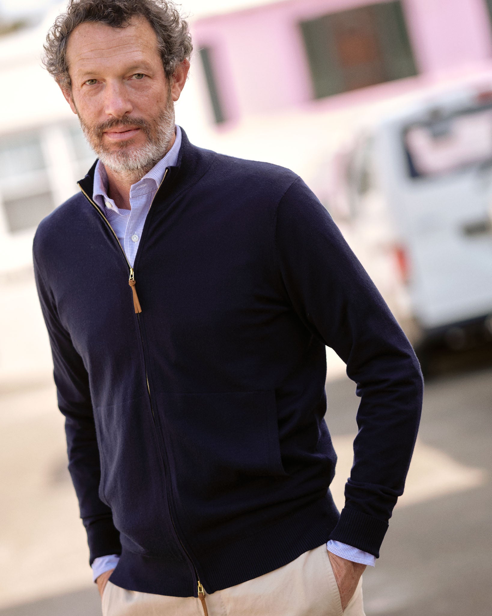 Otto Handmade Sport Shirt in Lavender Micro Gingham Chambray