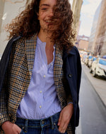 Load image into Gallery viewer, Boyfriend Jacket in Blue/Multi Check Wool
