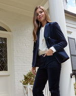 Load image into Gallery viewer, Concetta Jacket in Navy Stretch Velveteen
