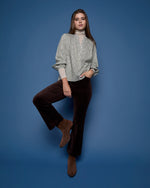 Load image into Gallery viewer, Kendall Flare 5-Pocket Jean in Chocolate Stretch Velveteen
