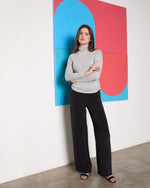 Load image into Gallery viewer, Superfine Funnel-Neck Sweater in Silver Cashmere
