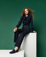 Load image into Gallery viewer, Sloane Trouser Jean in Dark Indigo Stretch Denim
