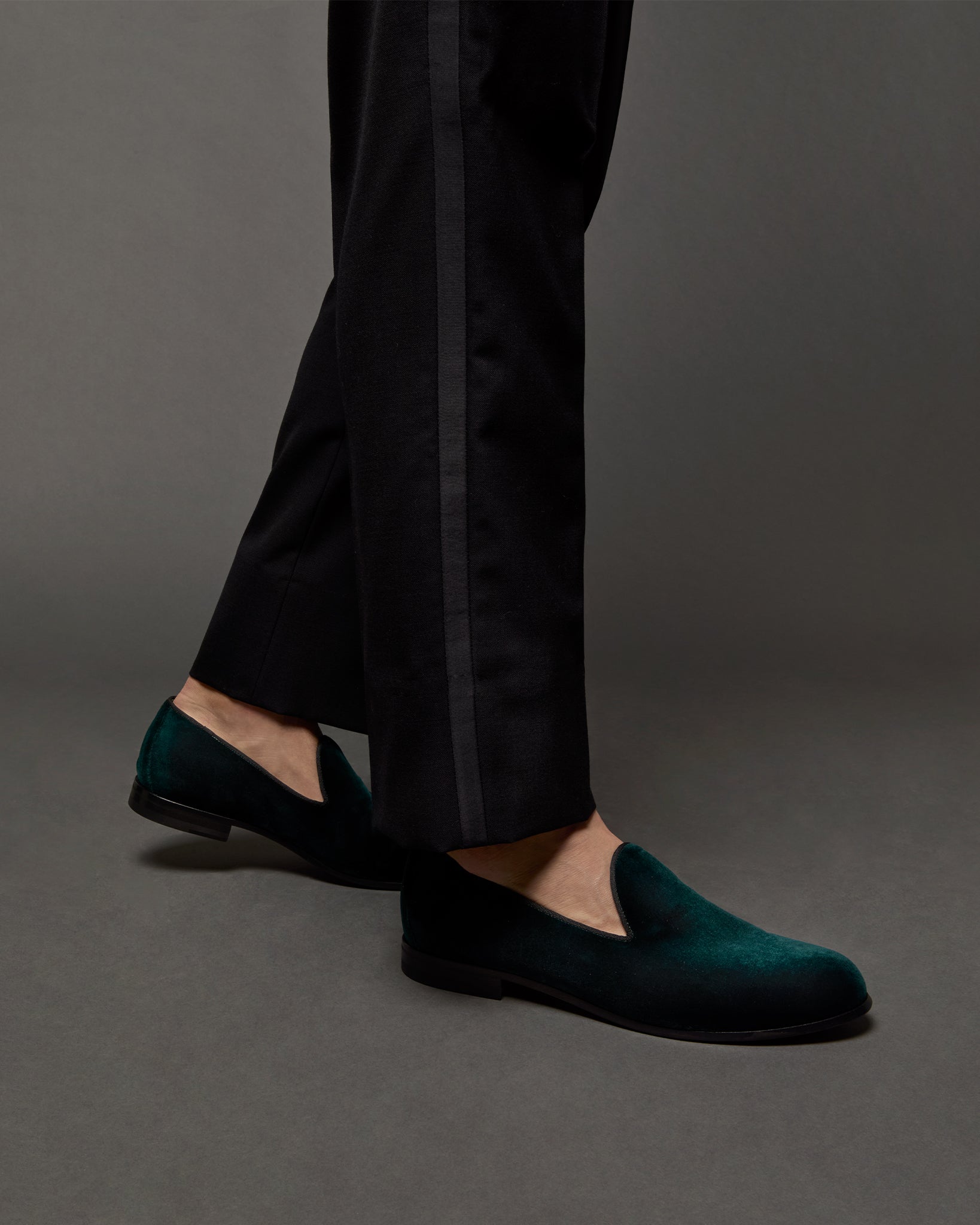 Formal Slipper in Spruce Velvet