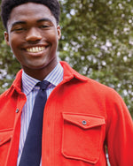 CPO Shirt in Scarlet Wool Melton | Shop Sid Mashburn