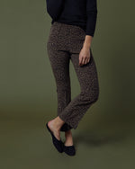 Load image into Gallery viewer, Faye Flare Cropped Pant in Olive Leopard
