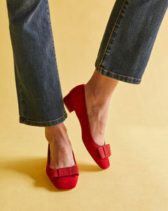 Bridgette Shoe in Red Suede