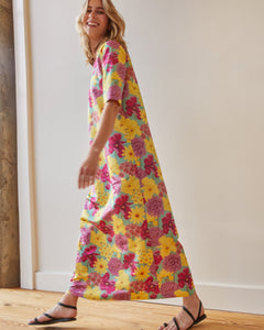 Paige Maxi Dress in Multi Spring Bloom Mikado