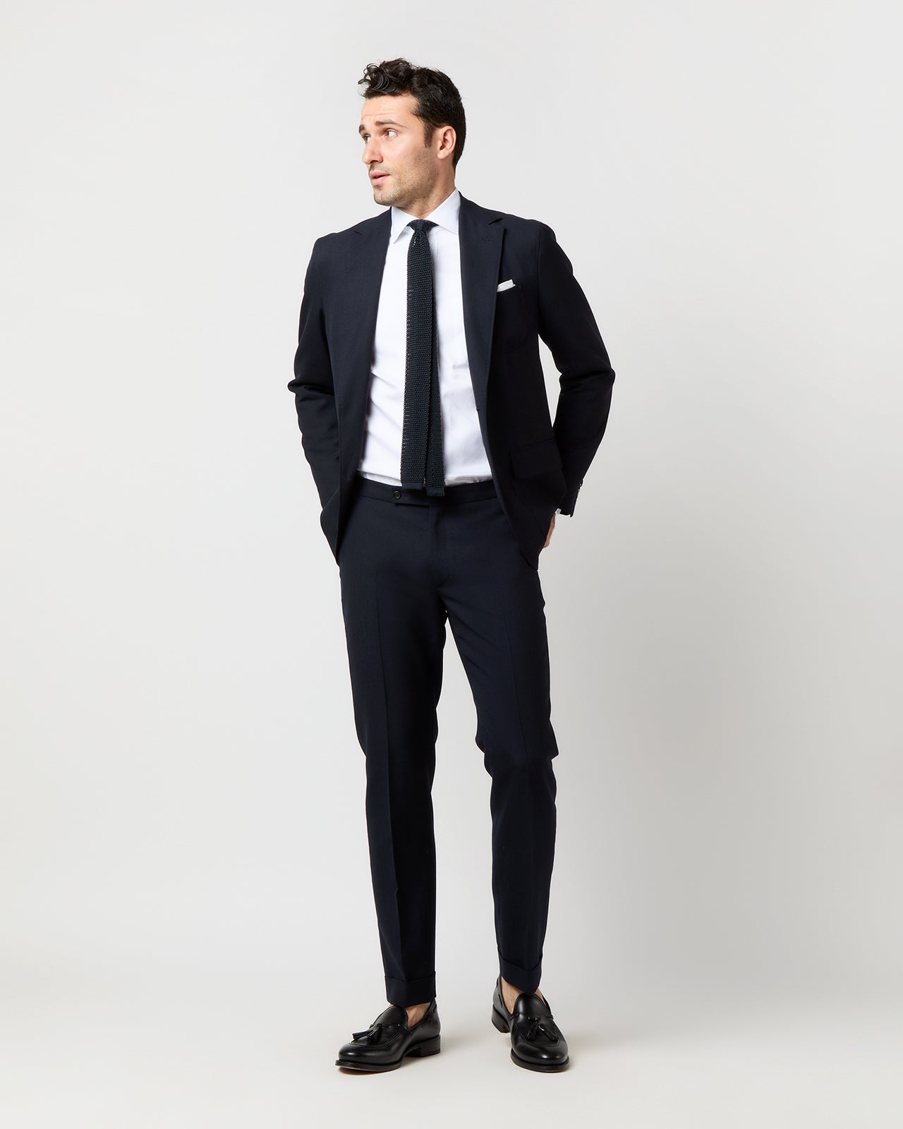 Ghost Trouser in Navy High-Twist