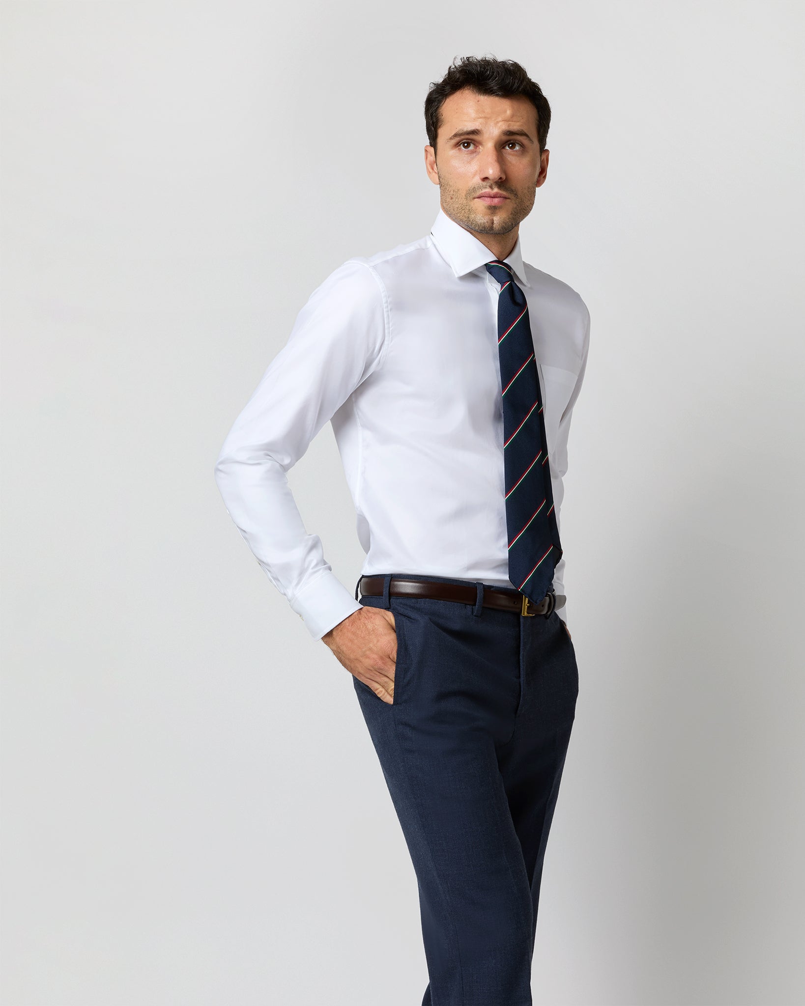 Spread Collar Dress Shirt in White Roxford | Shop Sid Mashburn Spread Collar Dress Shirt in White Roxford | Shop Sid Mashburn