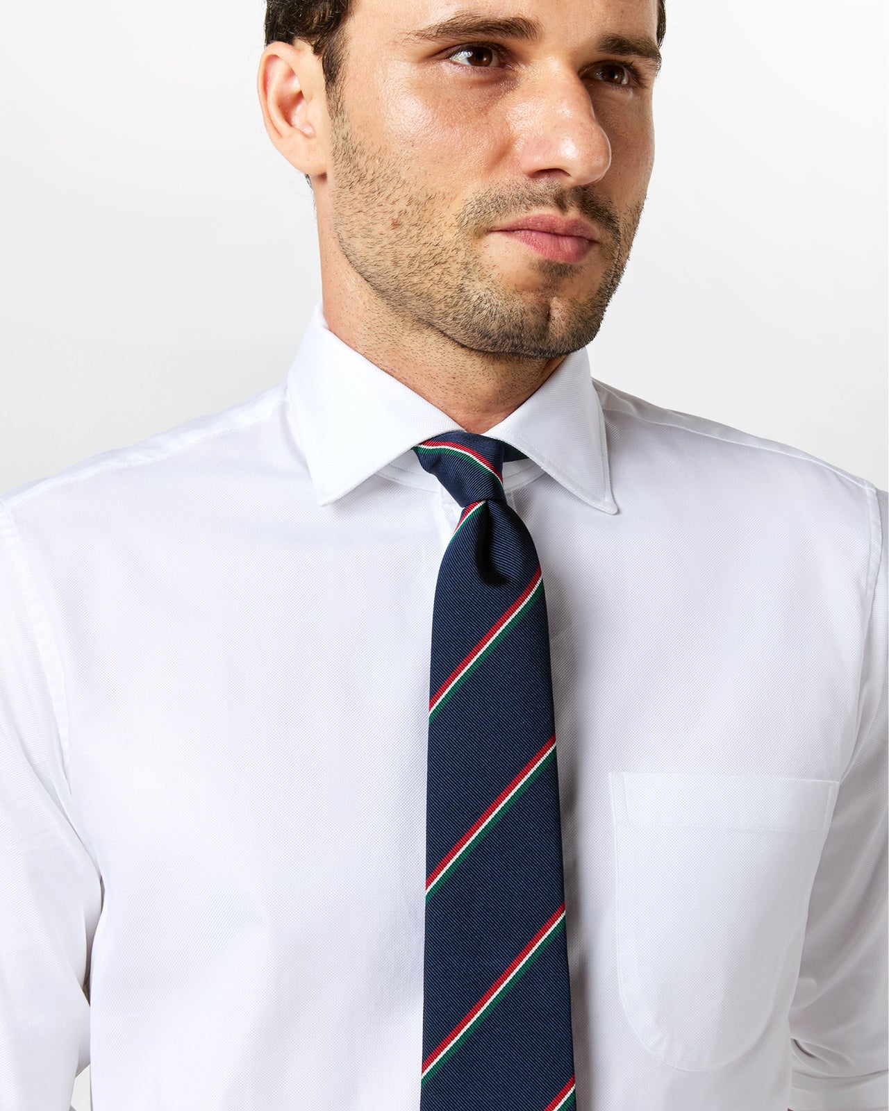 Spread Collar Dress Shirt in White Roxford Spread Collar Dress Shirt in White Roxford