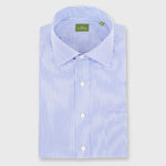 Load image into Gallery viewer, Made-to-Measure Shirt in Blue Small Bengal Stripe Poplin
