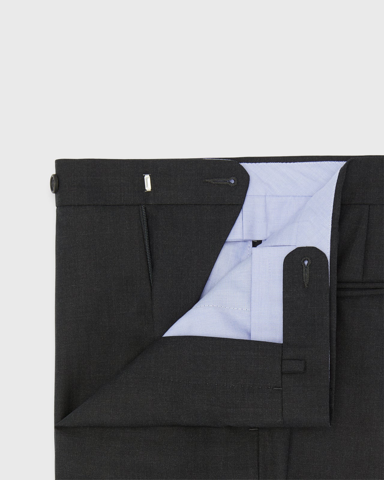 Dress Trouser in Charcoal Lightweight Twill