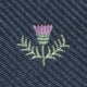 Silk Faille Club Tie in Navy/Lavender/Green Laurel