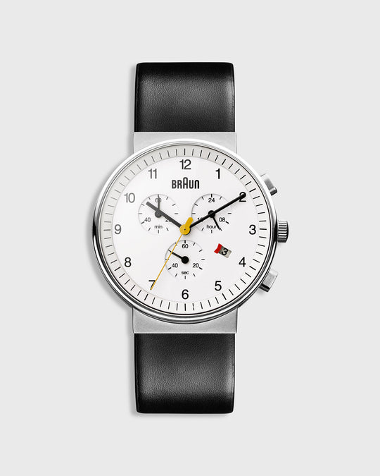 Chronograph Analog Watch in White/Black
