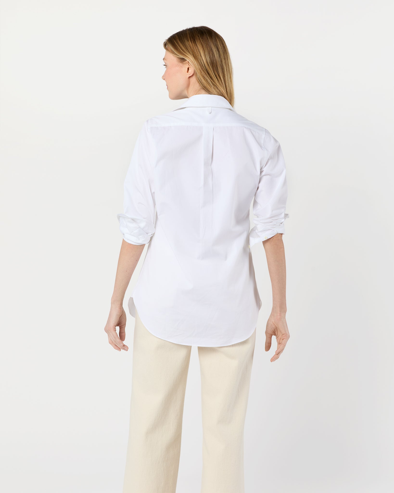 Boyfriend Shirt in White Poplin