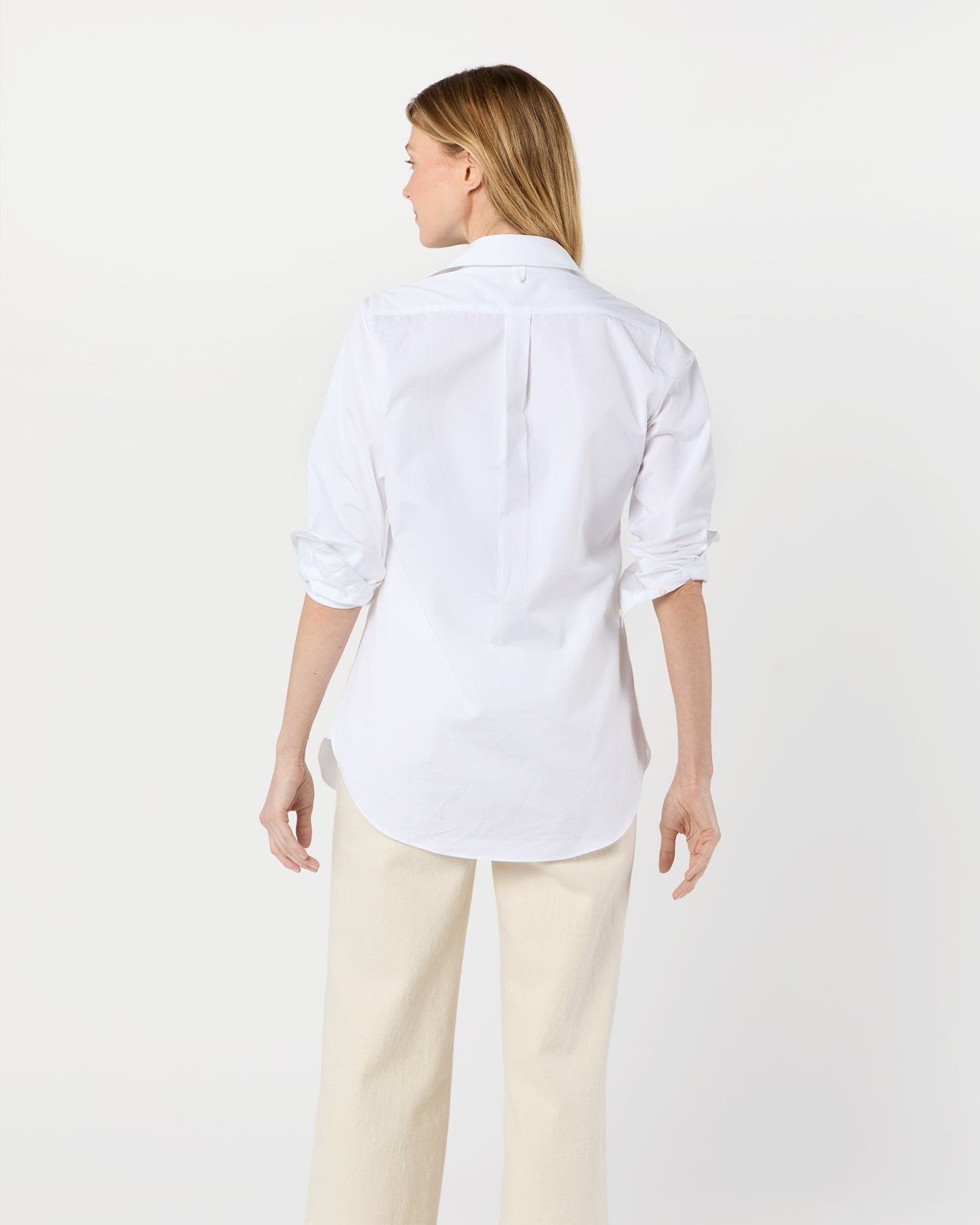 Boyfriend Shirt in White Poplin