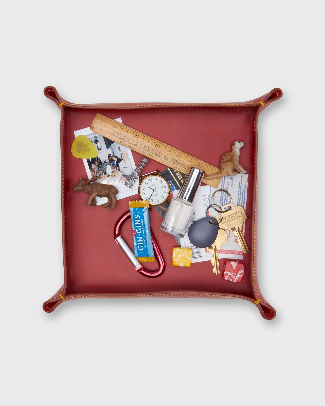 Large Tray in Red Leather