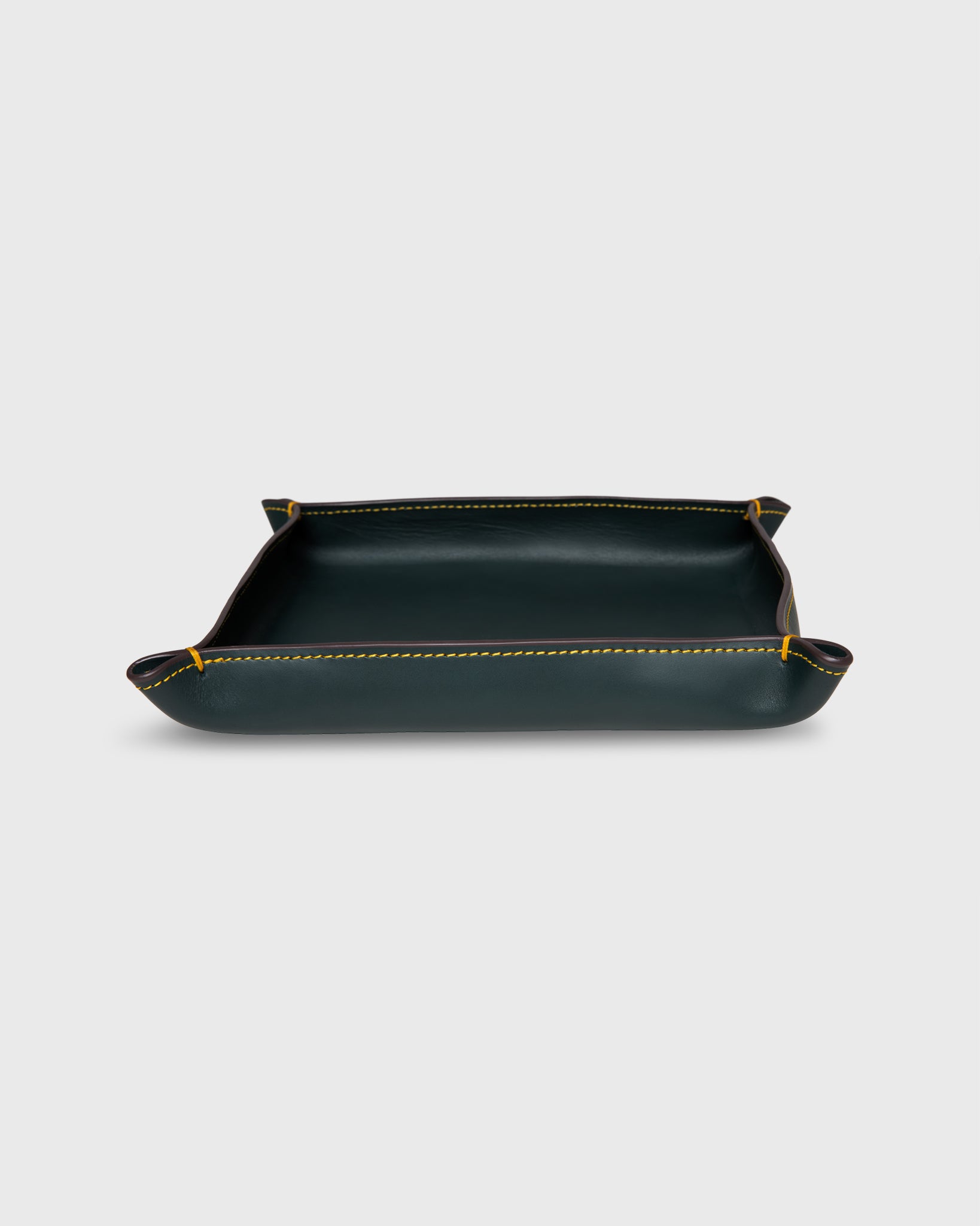 Large Tray in Bottle Green Leather