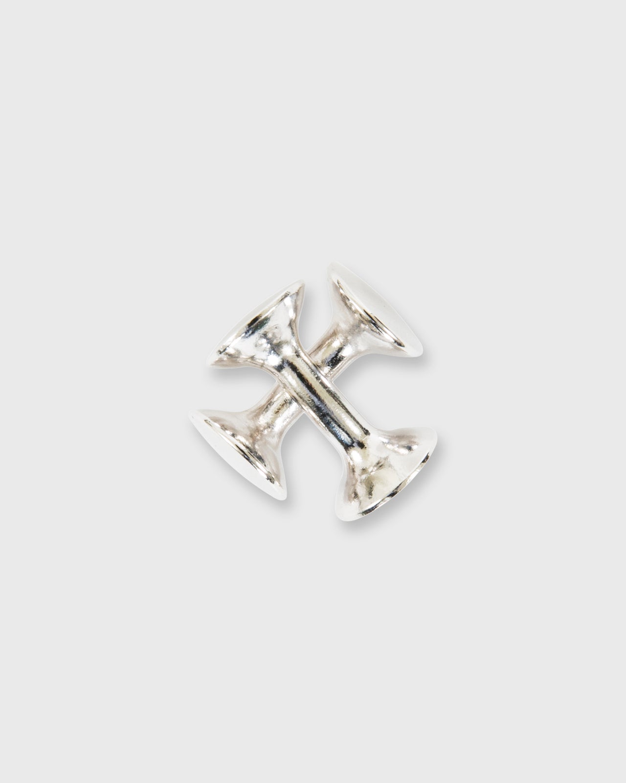 Circle Two-Way Cufflinks in White Rhodium